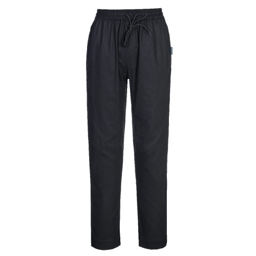 Spodnie szefa kuchni Cotton Mesh Air , czarne, bawełniane