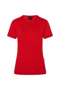 T-shirt damski dekolt V, czerwony/red