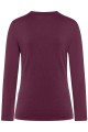 Koszulka damska z długim rękawem, oberżyna/aubergine, tył