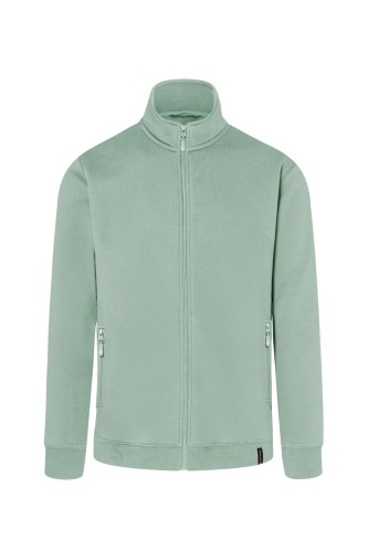 Bluza dresowa robocza męska, Sweat Jacket, zieleń pistacjowa, przód
