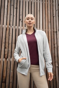 Bluza dresowa, robocza damska, SWEAT JACKET, srebrnoszara