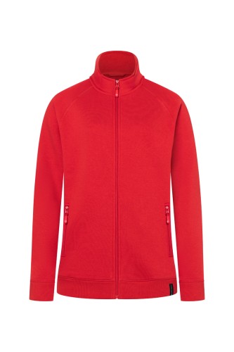 Bluza dresowa, robocza damska, SWEAT JACKET, czerwona, przód