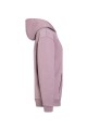 Bluza robocza damska z kapturem (hoodie), ciemny róż, widok z prawej strony