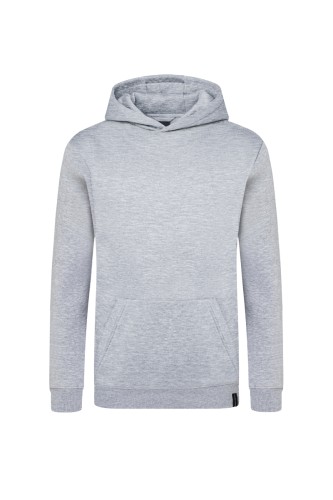 Bluza robocza z kapturem, męska, (hoodie), srebrnoszara, przód