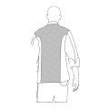Schemat bluzy kucharskiej Ego Chef z panelem siatki Air Plus na plecach