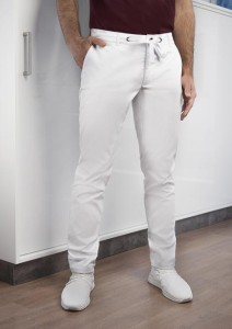 Męskie spodnie kucharskie lub kelnerskie Chino MODERN-STRETCH (kolor: biały), rozmiar 52, OUTLET