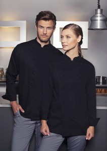 Bluza kucharska szefa BASIC czarna unisex, rozmiar XS, OUTLET