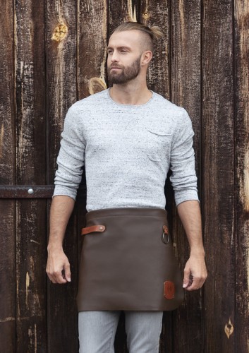 Ekskluzywna, skórzana zapaska Leather Waist Apron (59x40 cm; kolor: mokka)