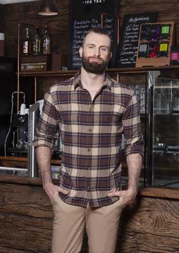 Męska koszula URBAN-TREND (brąz) Rozmiar S