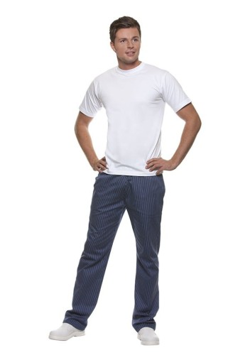 Spodnie męskie CARLO (wzór: biało-niebieskie paski) Rozmiar S