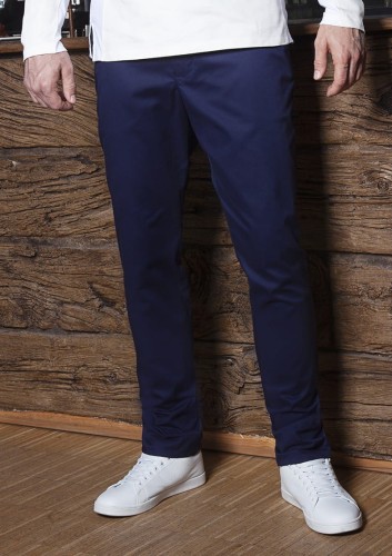 Męskie spodnie kucharskie lub kelnerskie Chino MODERN-STRETCH (kolor: granatowy) Rozmiar 46