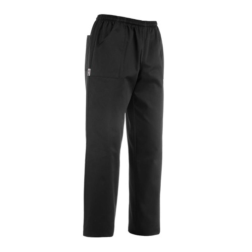 Spodnie kucharskie COULISSE POCKET BLACK MIKROFIBRA