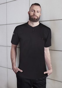 T-shirt kucharski, męski PERFORMANCE czarny