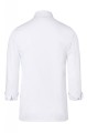 Bluza kucharska Basic, model unisex, kolor biały, długi rękaw, zapinana na guziki, widok z tyłu